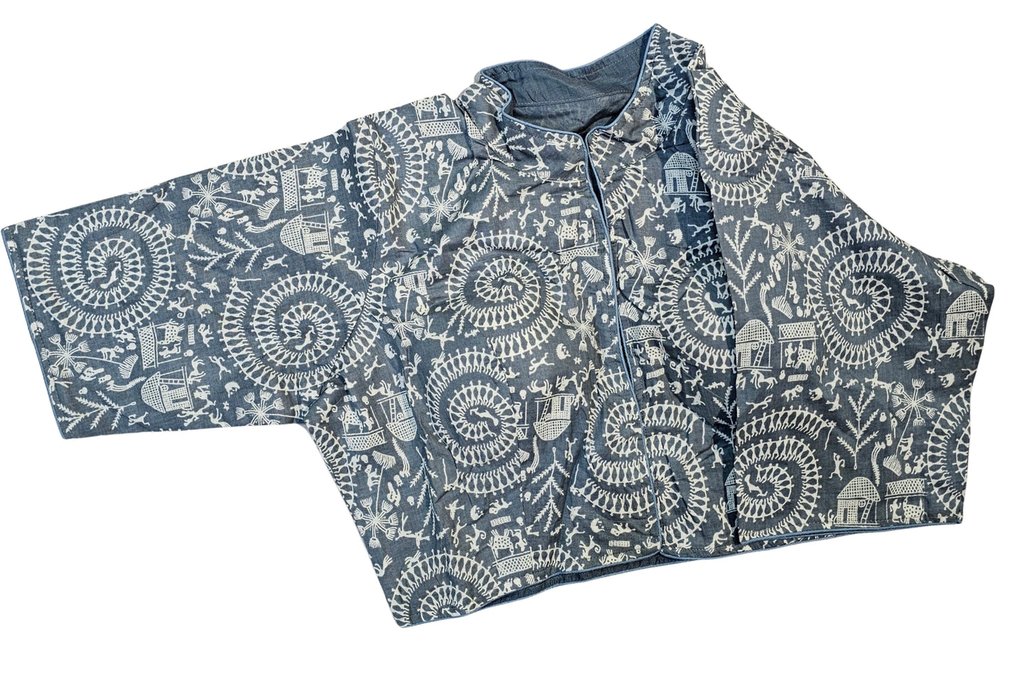 Printed Pure cotton Collar Neck 3/4 sleeves