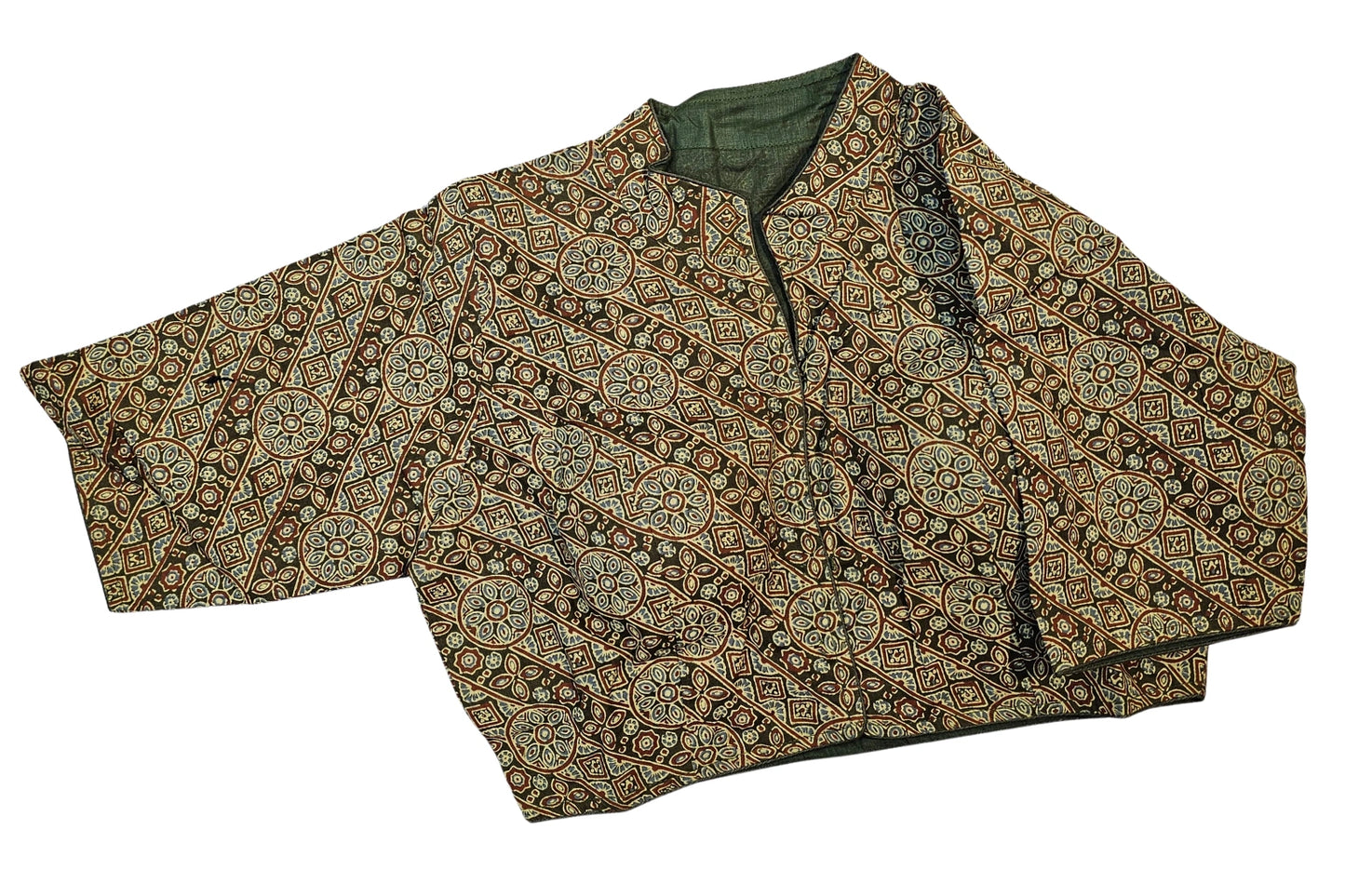 Printed Pure cotton Collar Neck 3/4 sleeves