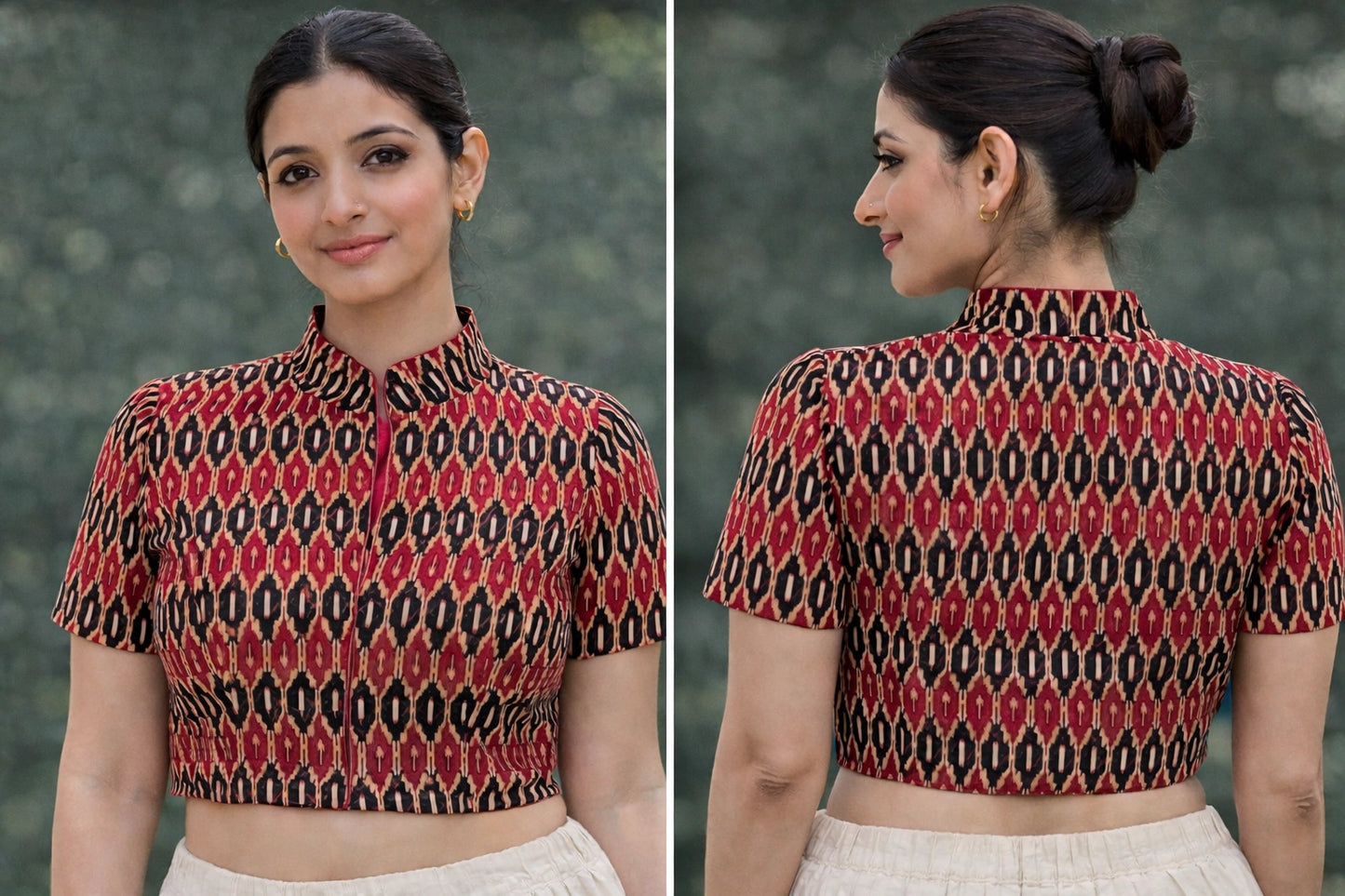 Printed Pure cotton Collar Neck 3/4 sleeves