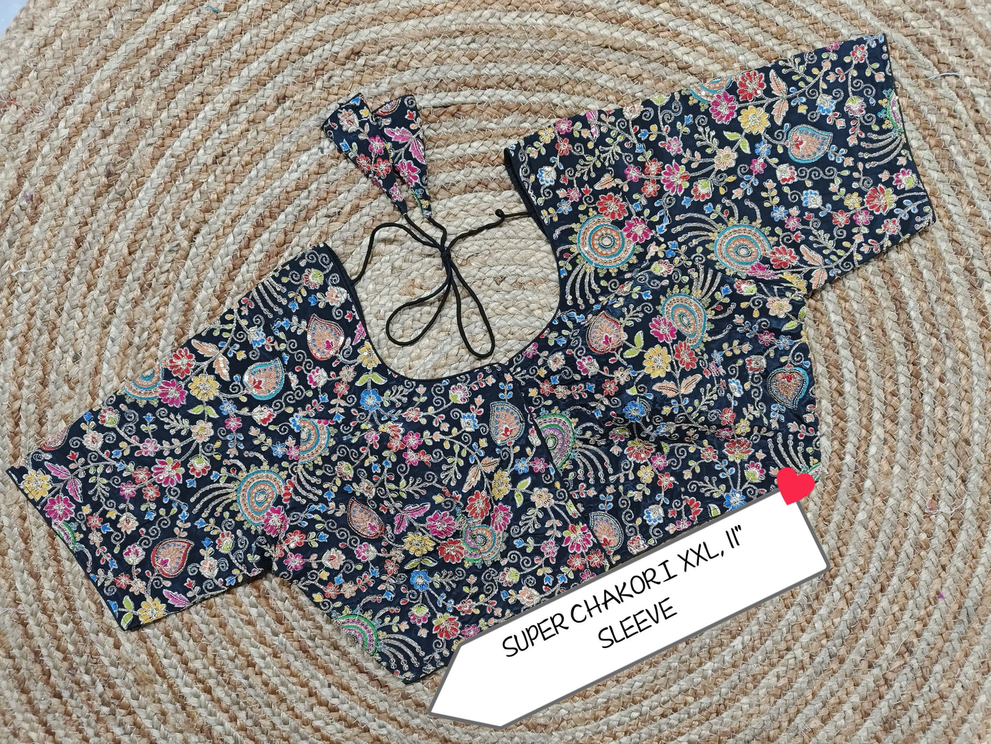Plus Size Readymade Blouse with Sleeves and heavy work