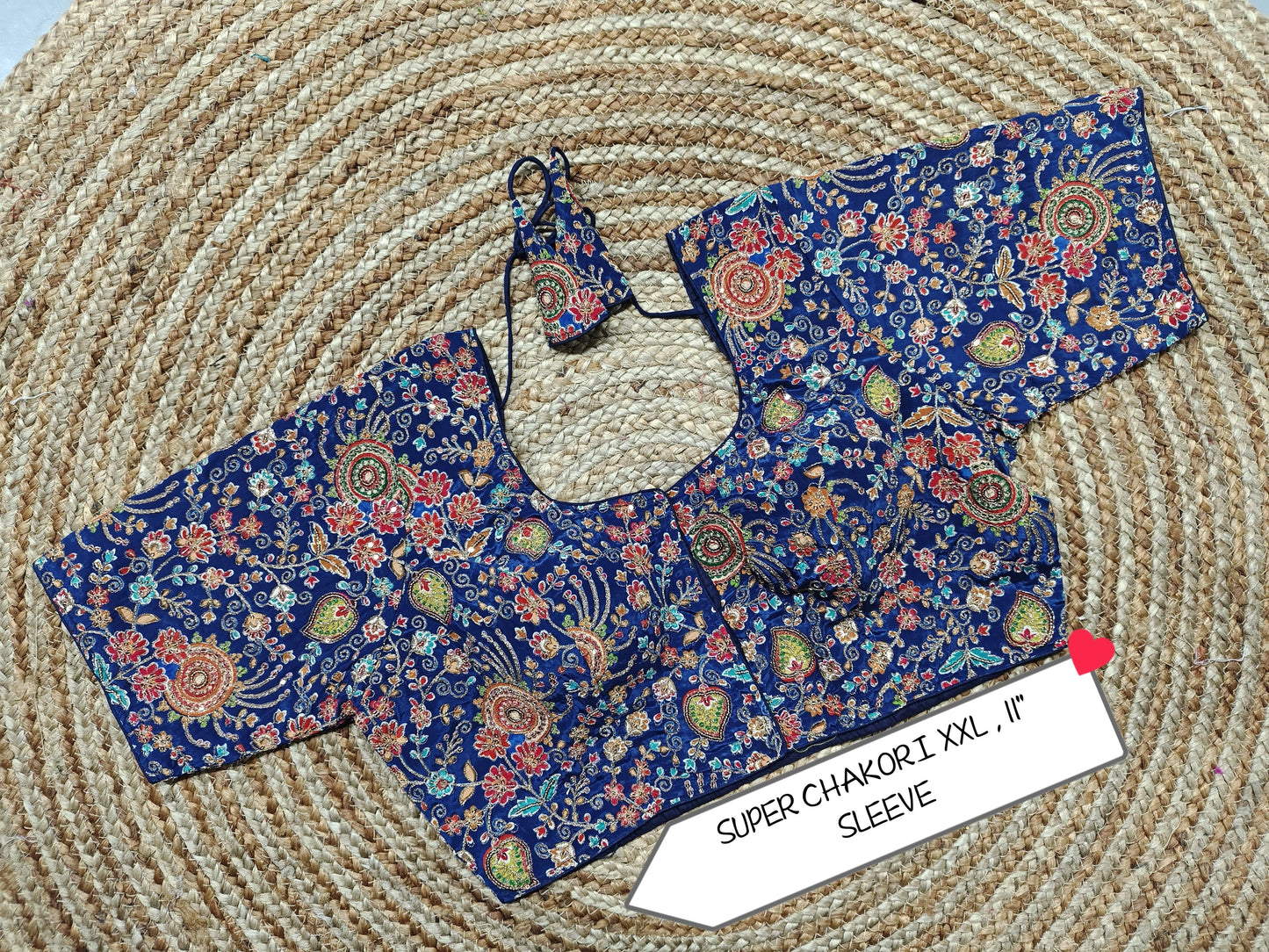 Plus Size Readymade Blouse with Sleeves and heavy work
