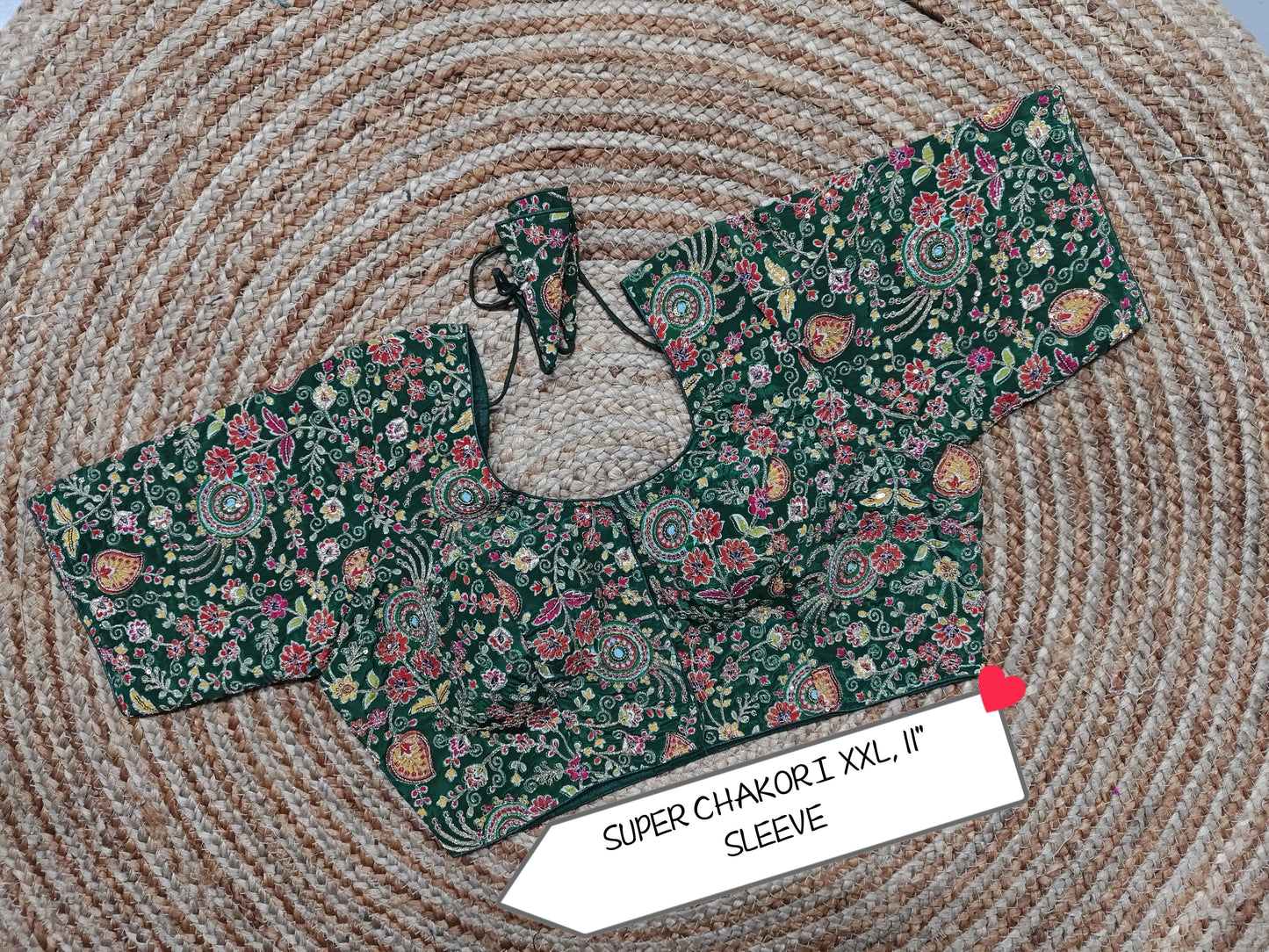 Plus Size Readymade Blouse with Sleeves and heavy work