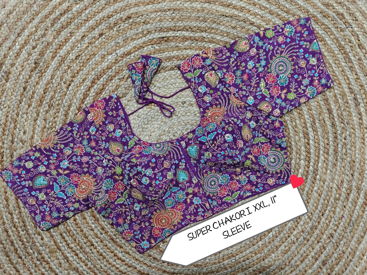 Plus Size Readymade Blouse with Sleeves and heavy work