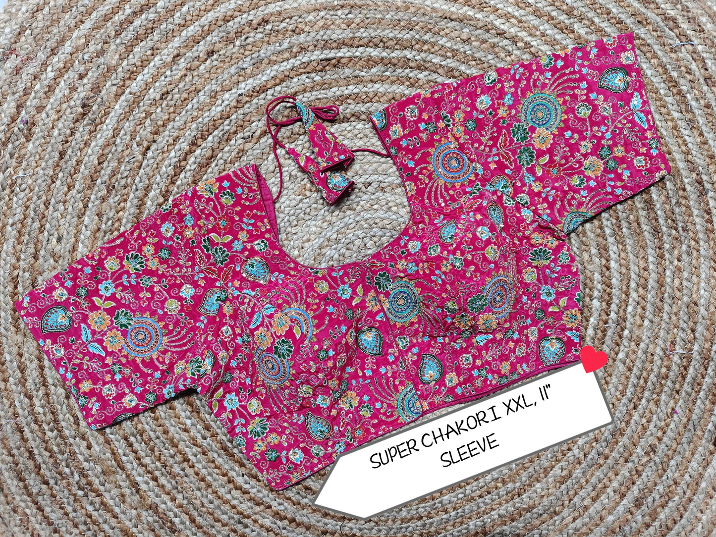 Plus Size Readymade Blouse with Sleeves and heavy work