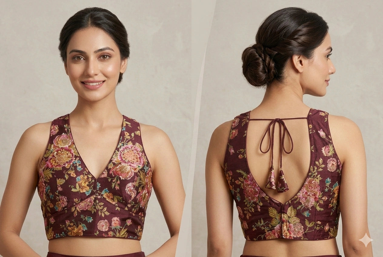Digital Printed Multi Color Readymade Blouse