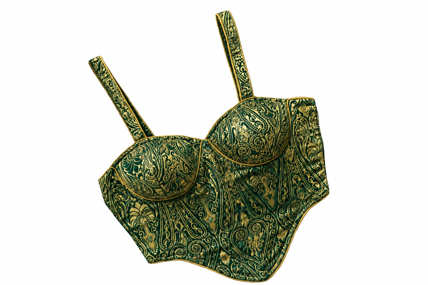 Elegant Brocade Sweetheart Neck Corset Blouse