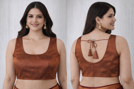 Plain Copper Readymade Blouse