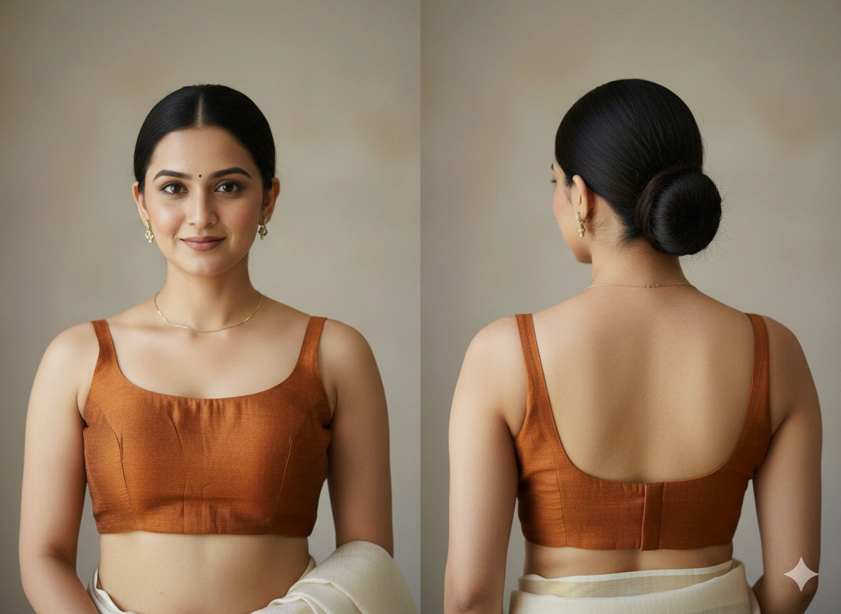 Bollywood Style Plain Sleeveless Readymade Blouse