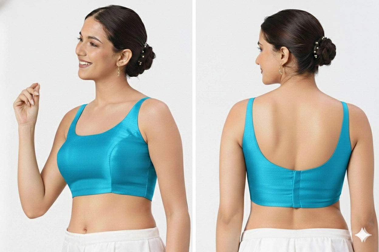 Bollywood Style Plain Sleeveless Readymade Blouse