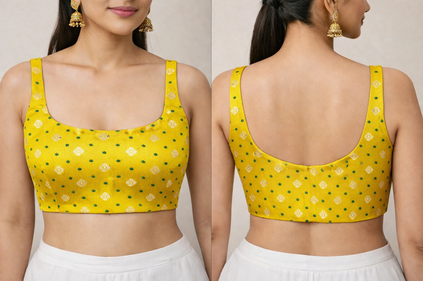 Bollywood Style Small Butti Sleeveless Readymade Blouse