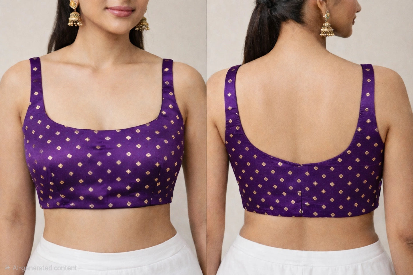 Bollywood Style Small Butti Sleeveless Readymade Blouse